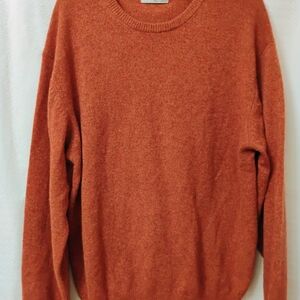 American Blue Cashmere Men's Cozy Rust Orange Crewneck Sweater Large